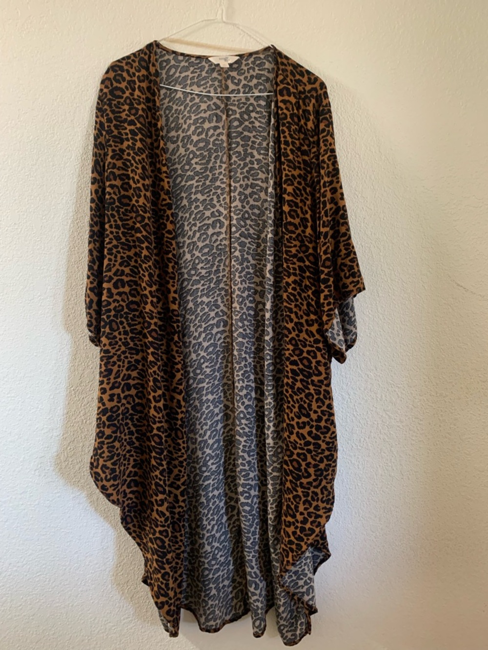 Terra & Sky Leopard Print Kimono - Brown & Black